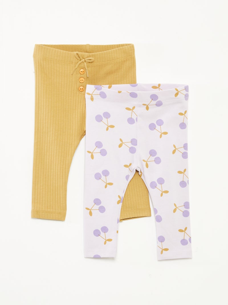 Pack de 2 leggings largos Purpura - Kiabi