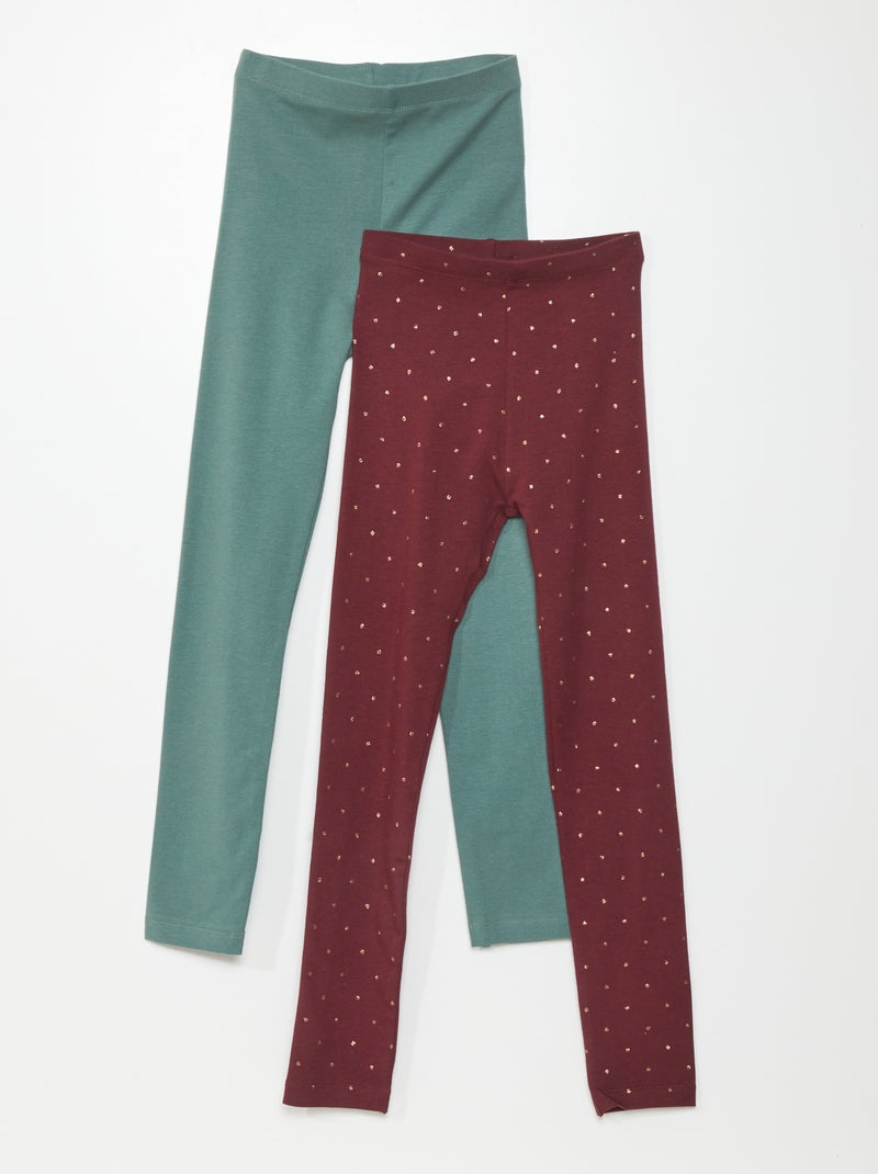 Pack de 2 leggings largos ROJO - Kiabi