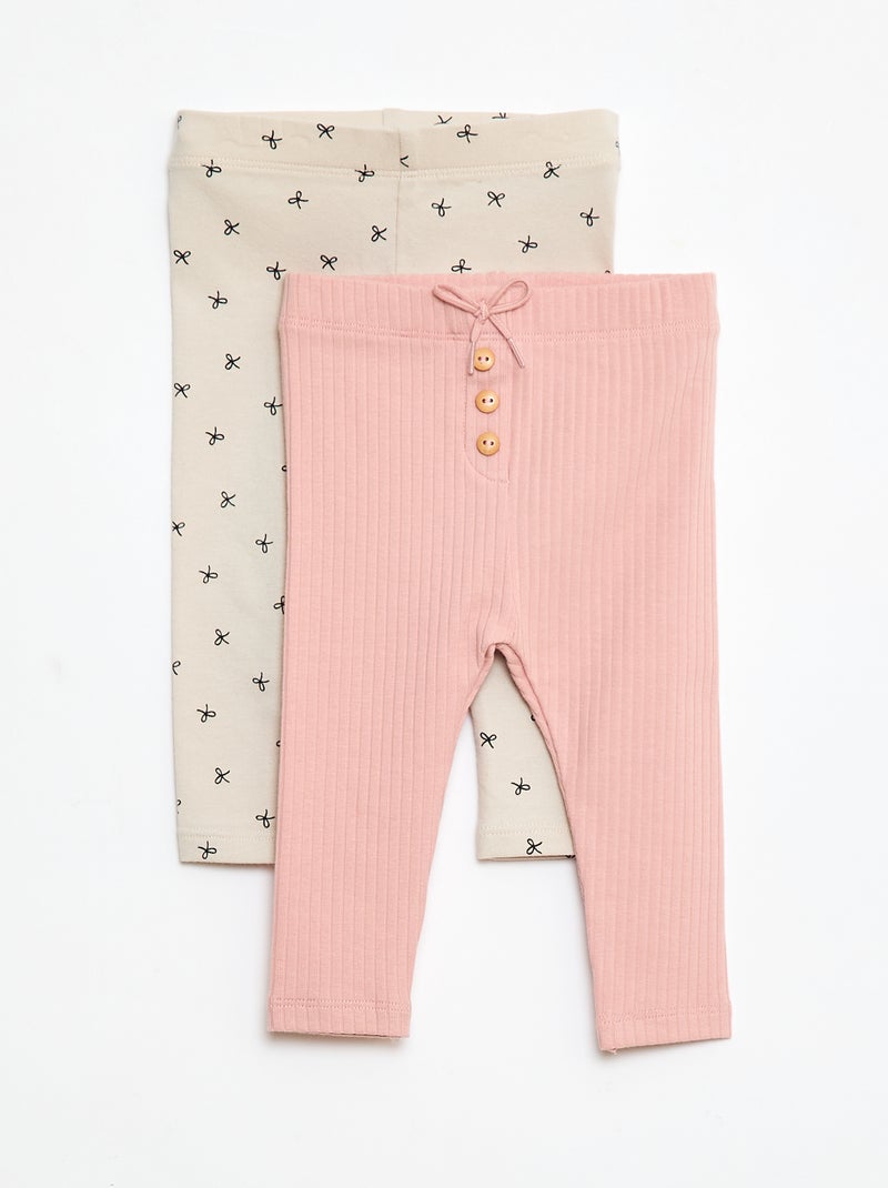 Pack de 2 leggings largos Rosa - Kiabi