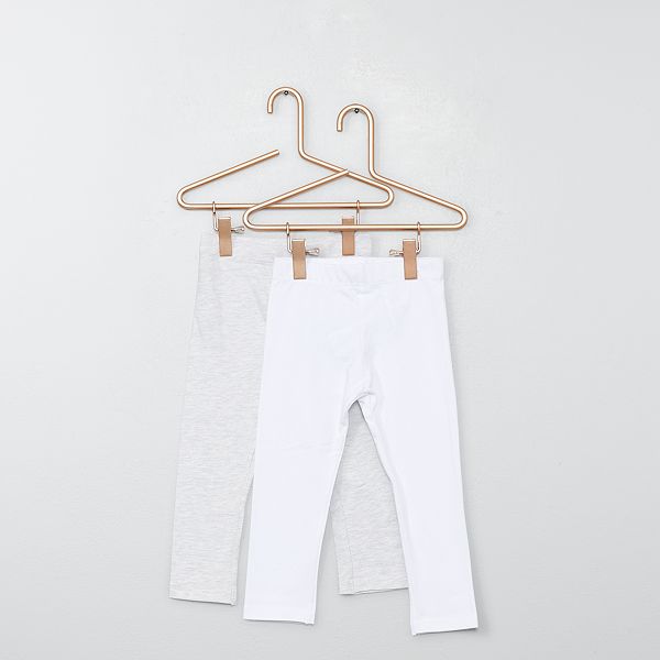 Pack de 2 leggings lisos bebé niña - Kiabi - 4,00€