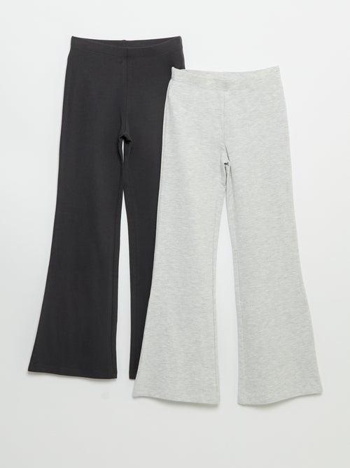 Pack de 2 leggings lisos forma flare - Kiabi