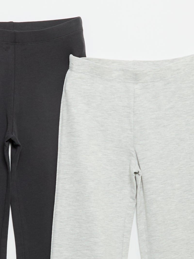 Pack de 2 leggings lisos forma flare Gris - Kiabi