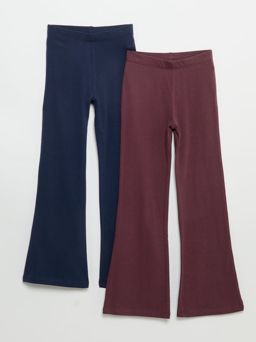 Pack de 2 leggings lisos forma flare - Kiabi
