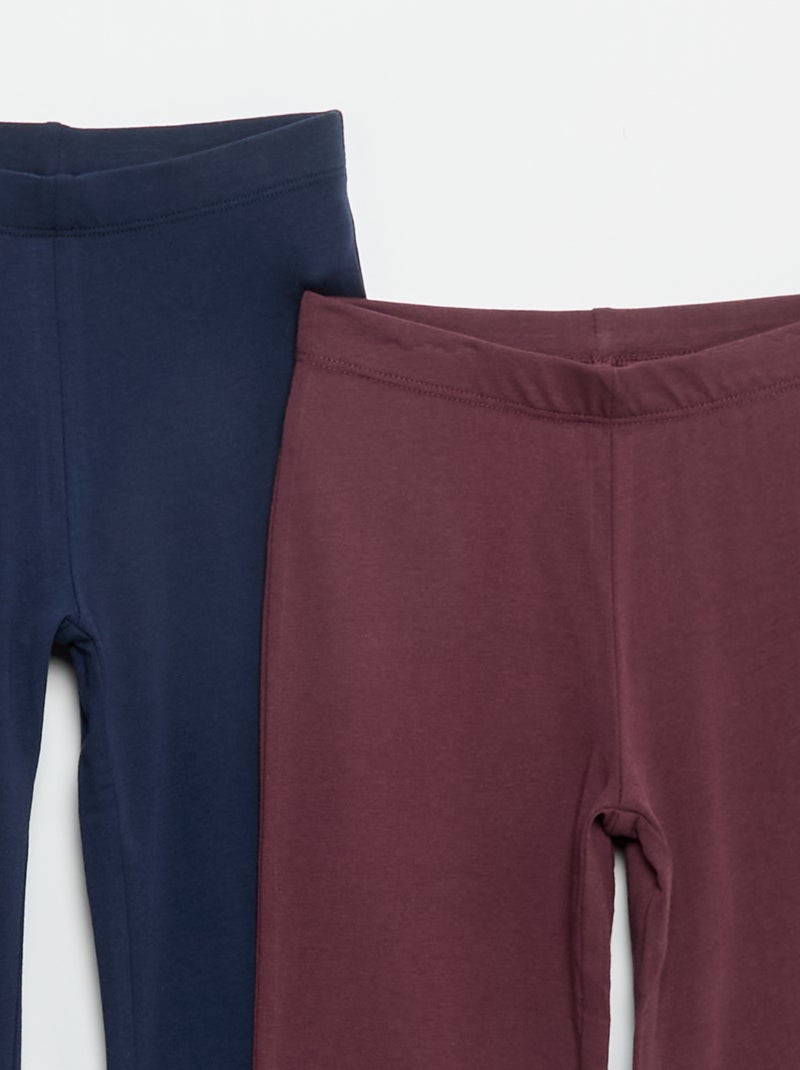 Pack de 2 leggings lisos forma flare Negro - Kiabi