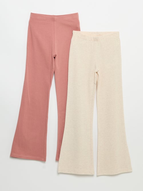 Pack de 2 leggings lisos forma flare - Kiabi