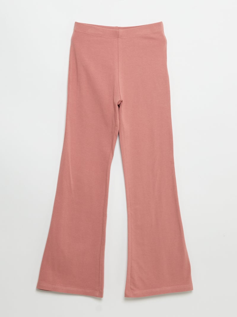 Pack de 2 leggings lisos forma flare Rosa - Kiabi