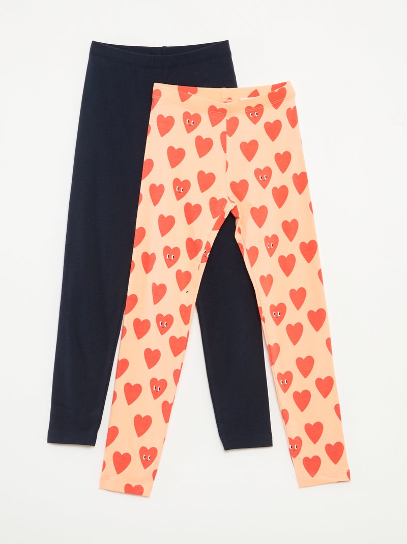 Pack de 2 leggings Naranja - Kiabi