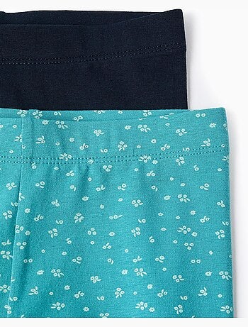 Pack de 2 leggins de algodón lisos/florales