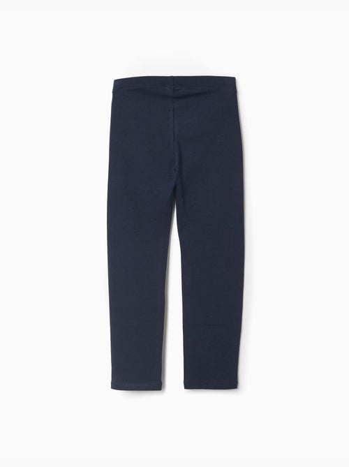 Pack de 2 leggins de algodón lisos/florales - Kiabi