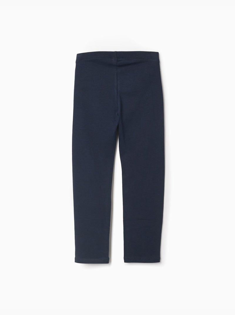 Pack de 2 leggins de algodón lisos/florales Azul Azul - Kiabi