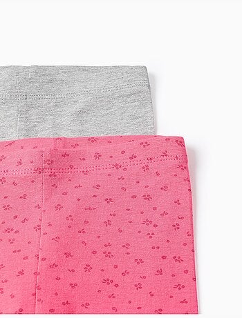 Pack de 2 leggins de algodón lisos/florales