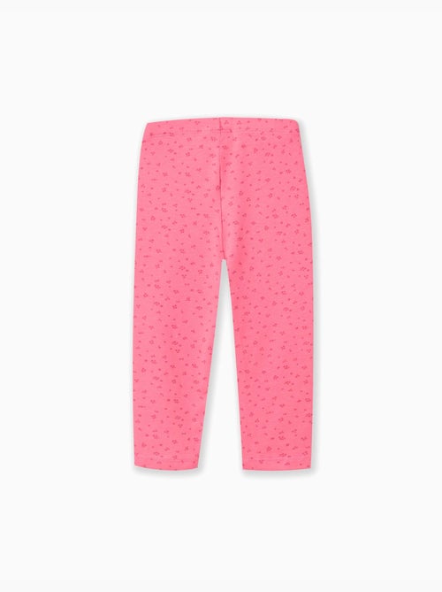 Pack de 2 leggins de algodón lisos/florales - Kiabi