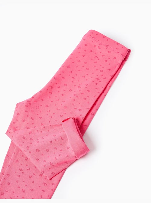 Pack de 2 leggins de algodón lisos/florales - Kiabi