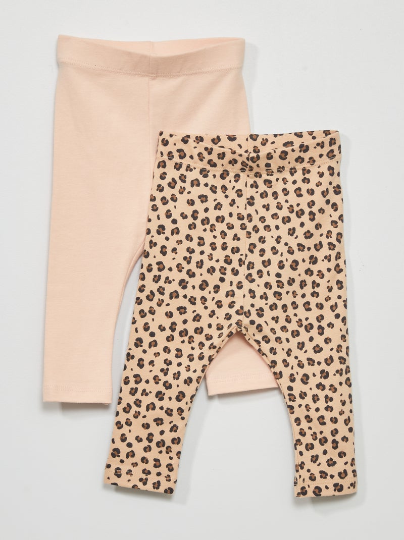 Pack de 2 leggins elásticos - 2 piezas BEIGE - Kiabi