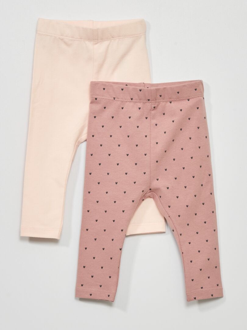 Pack de 2 leggins elásticos - 2 piezas ROSA - Kiabi