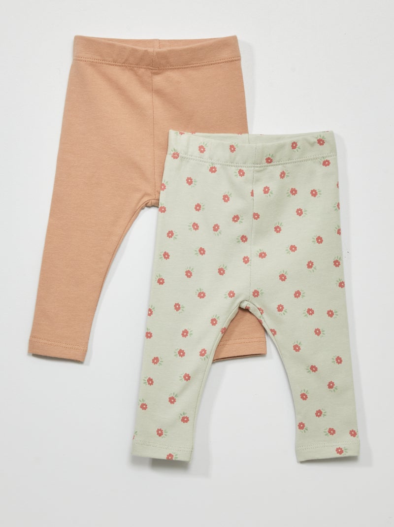 Pack de 2 leggins elásticos - 2 piezas VERDE - Kiabi