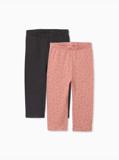 Pack de 2 leggins lisos y estampados - Kiabi Pack de 2 leggins lisos y estampados - Kiabi