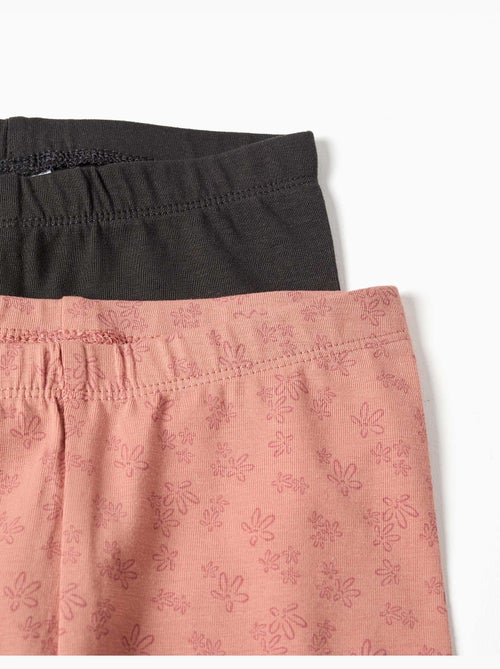 Pack de 2 leggins lisos y estampados - Kiabi Pack de 2 leggins lisos y estampados - Kiabi
