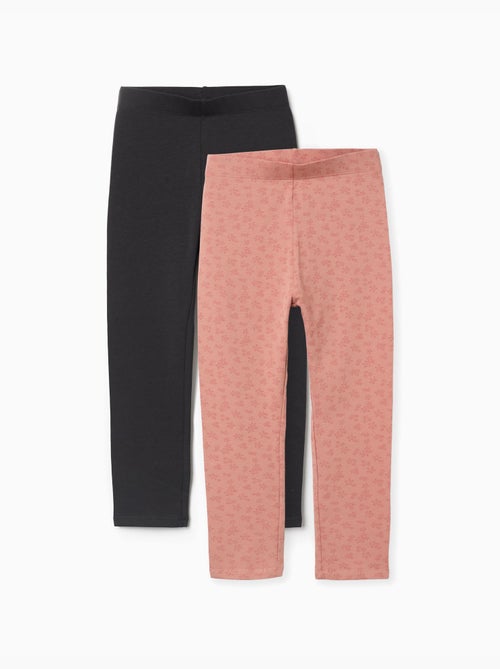 Pack de 2 leggins lisos y estampados - Kiabi Pack de 2 leggins lisos y estampados - Kiabi
