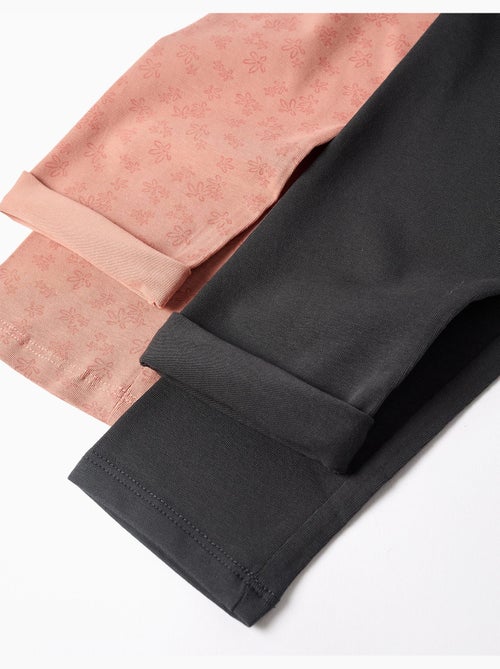 Pack de 2 leggins lisos y estampados - Kiabi Pack de 2 leggins lisos y estampados - Kiabi