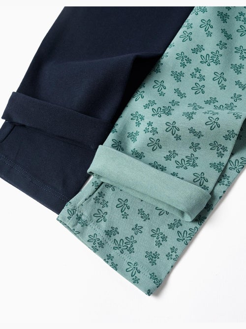 Pack de 2 leggins lisos y estampados - Kiabi Pack de 2 leggins lisos y estampados - Kiabi