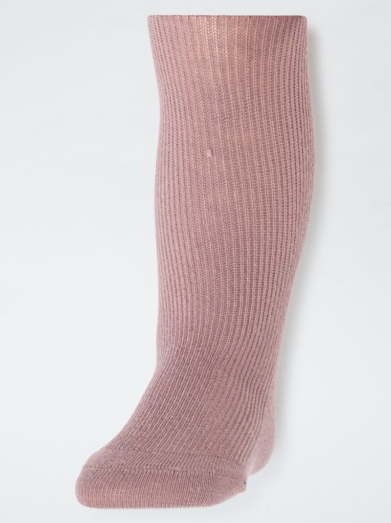 Pack de 2 leotardos cálidos de punto jersey Rosa - Kiabi