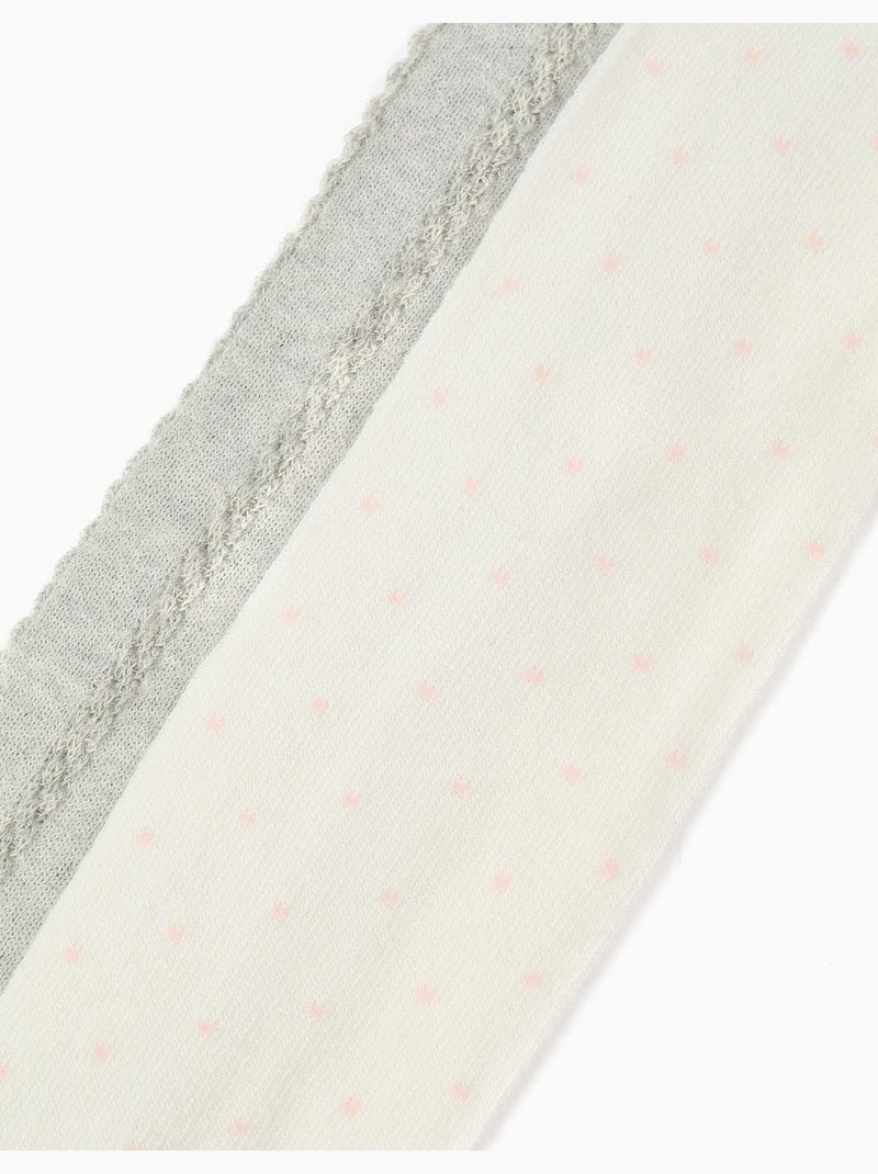 Pack de 2 leotardos con lunares/punto trenzado Multicolor - Kiabi