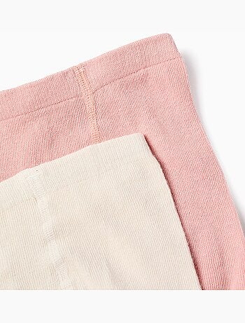 Pack de 2 leotardos de punto acanalado/calado