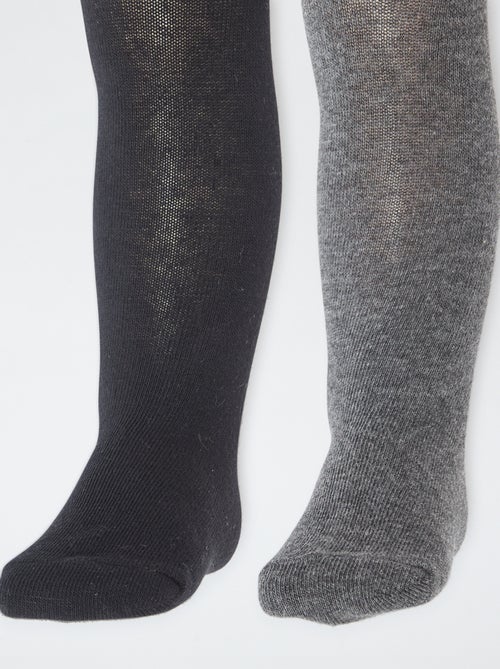 Pack de 2 leotardos de punto liso - Kiabi