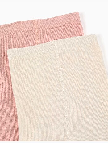 Pack de 2 leotardos de punto liso/calado