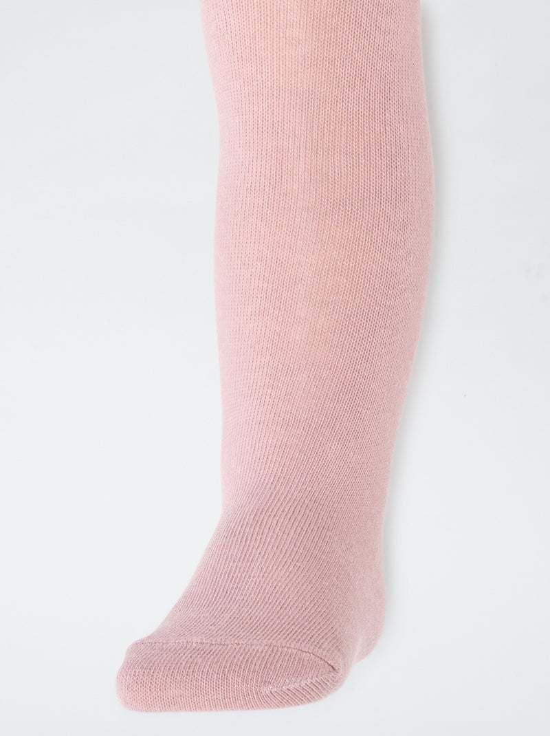 Pack de 2 leotardos de punto lisos Rosa - Kiabi