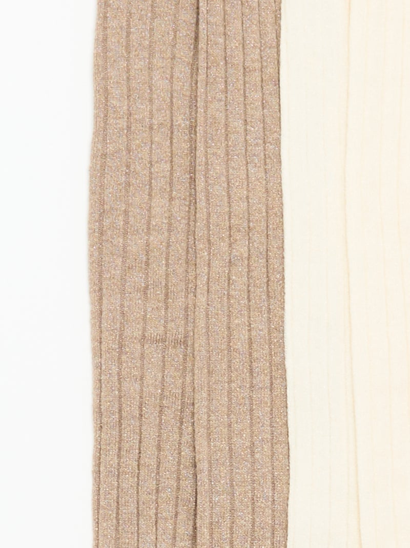 Pack de 2 leotardos de tejido acanalado Beige - Kiabi