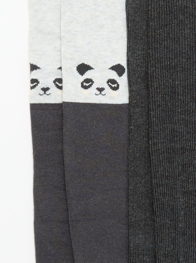 Pack de 2 leotardos estampados Gris - Kiabi