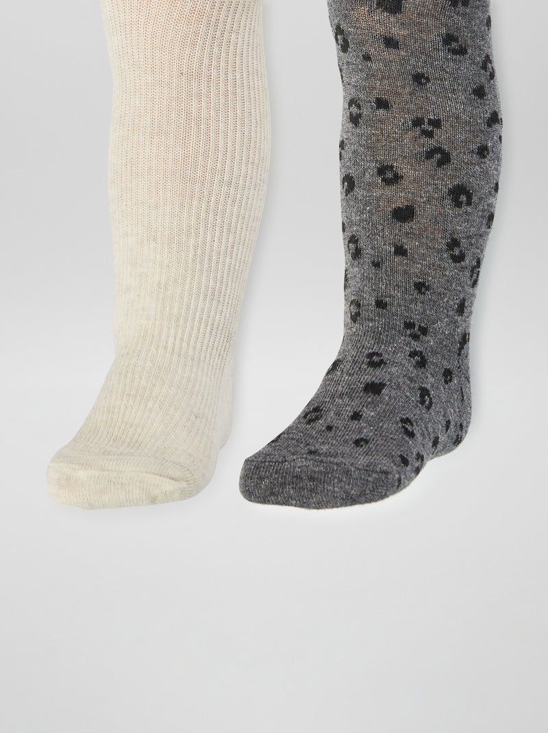 Pack de 2 leotardos GRIS - Kiabi
