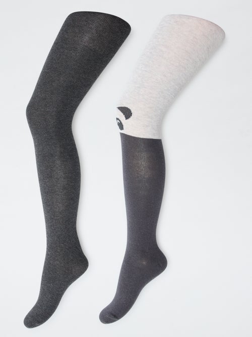 Pack de 2 leotardos 'panda' - Kiabi Pack de 2 leotardos 'panda' - Kiabi
