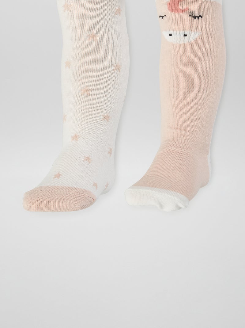 Pack de 2 leotardos ROSA - Kiabi