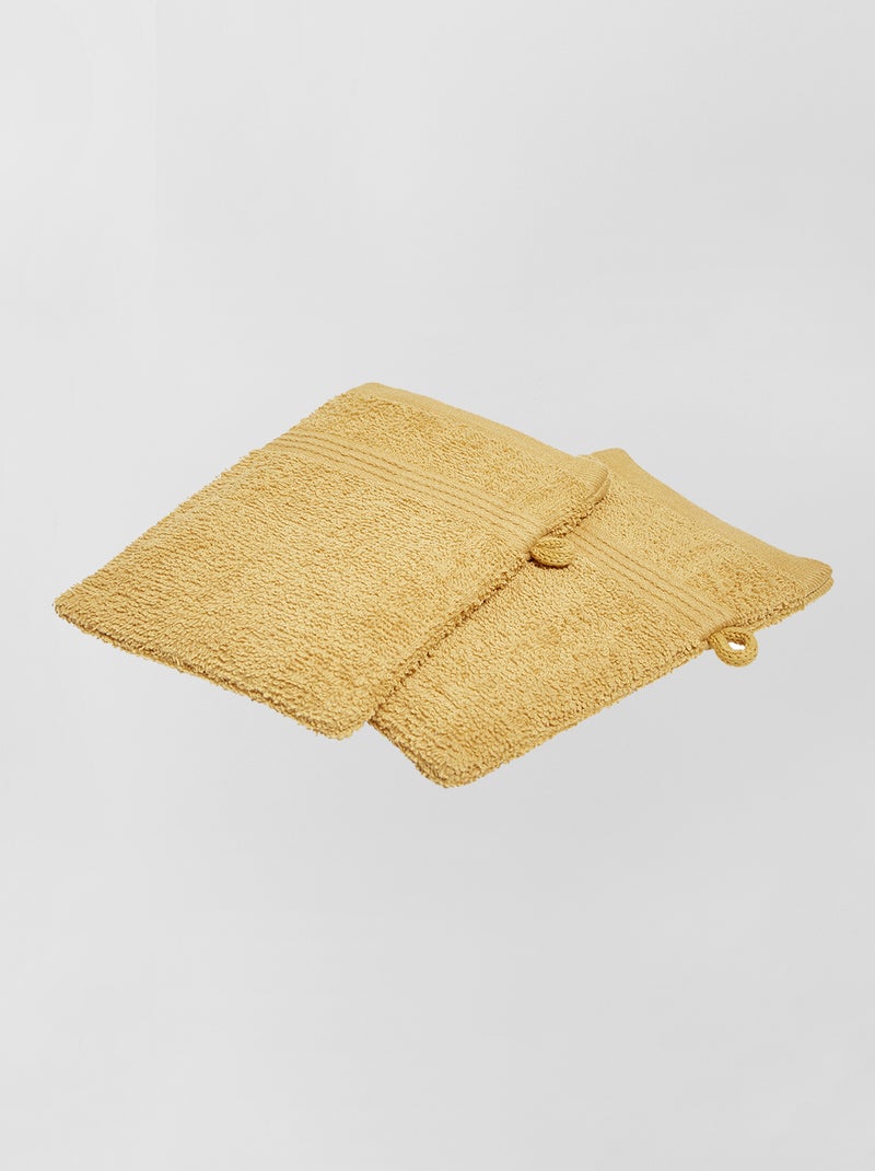 Pack de 2 manoplas de baño BEIGE - Kiabi