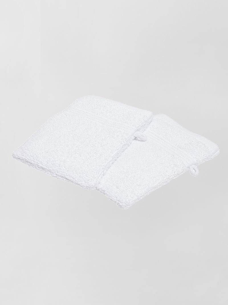 Pack de 2 manoplas de baño BLANCO - Kiabi