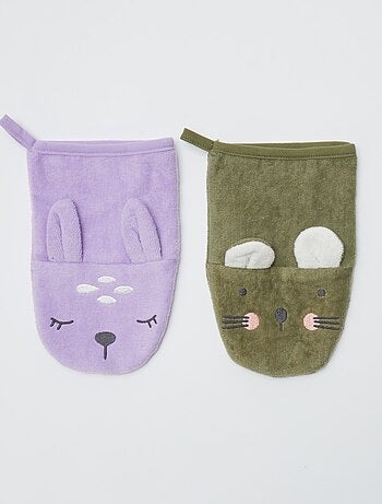 Pack de 2 manoplas de baño