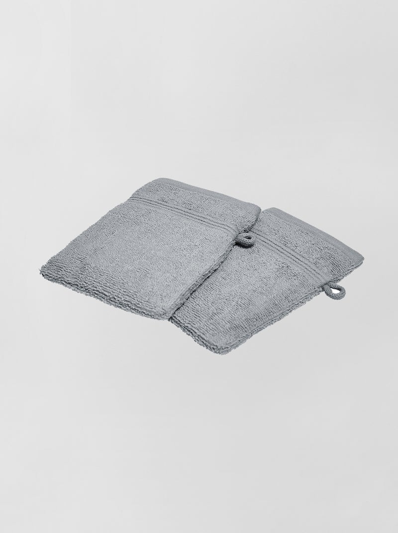 Pack de 2 manoplas de baño GRIS - Kiabi