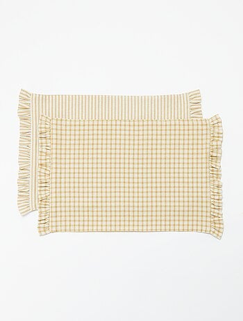 Pack de 2 manteles individuales (32 x 45 cm) con volantes