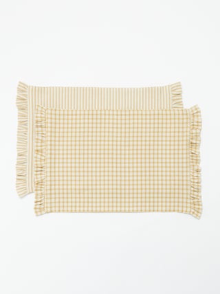 Pack de 2 manteles individuales (32 x 45 cm) con volantes