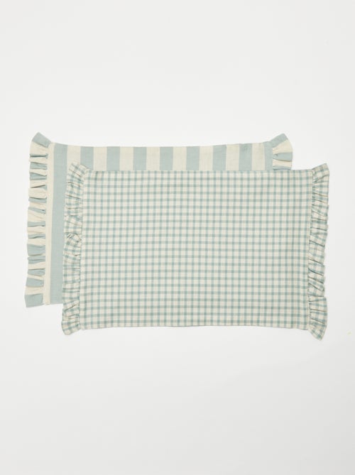 Pack de 2 manteles individuales (32 x 45 cm) con volantes - Kiabi