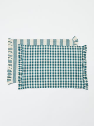 Pack de 2 manteles individuales (32 x 45 cm) con volantes