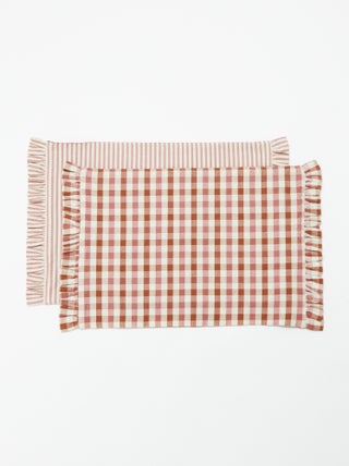 Pack de 2 manteles individuales (32 x 45 cm) con volantes