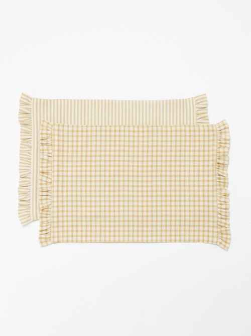 Pack de 2 manteles individuales (32x45 cm) con volantes - Kiabi