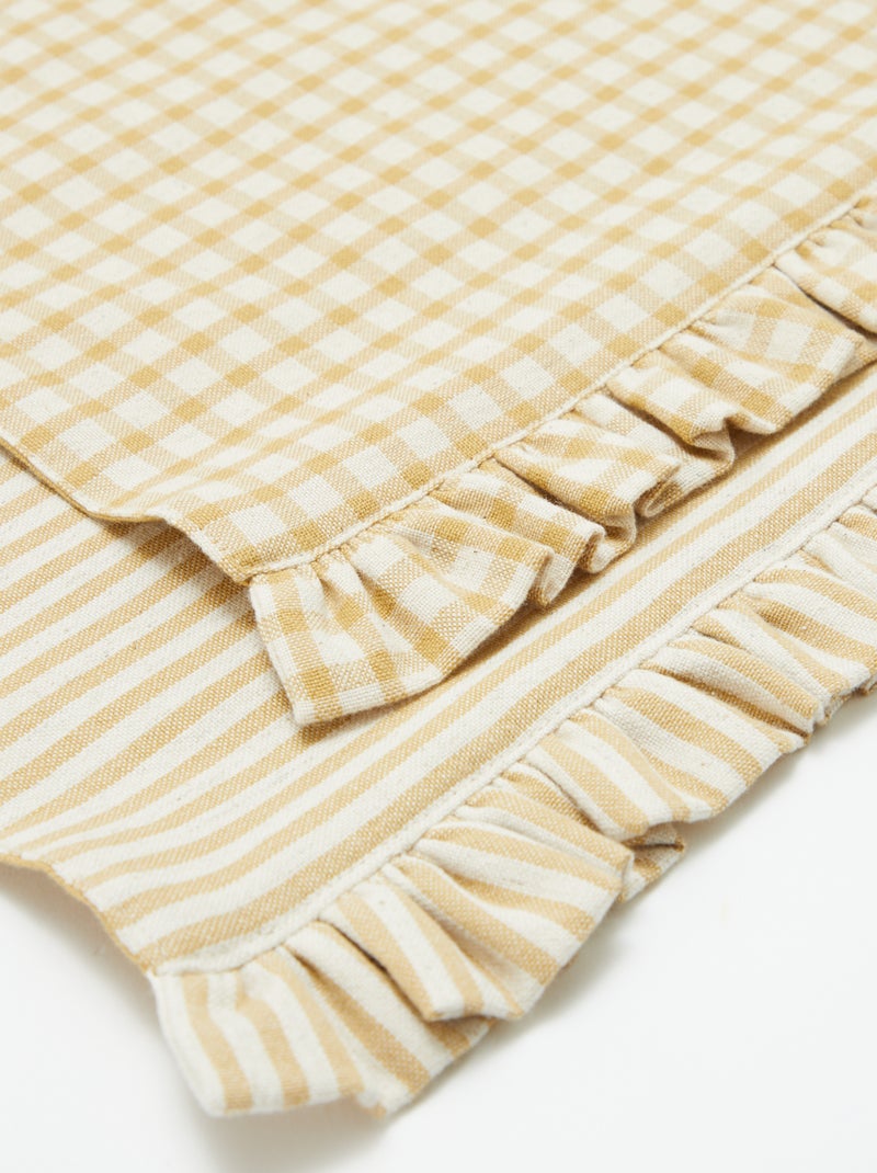 Pack de 2 manteles individuales (32x45 cm) con volantes AMARILLO - Kiabi