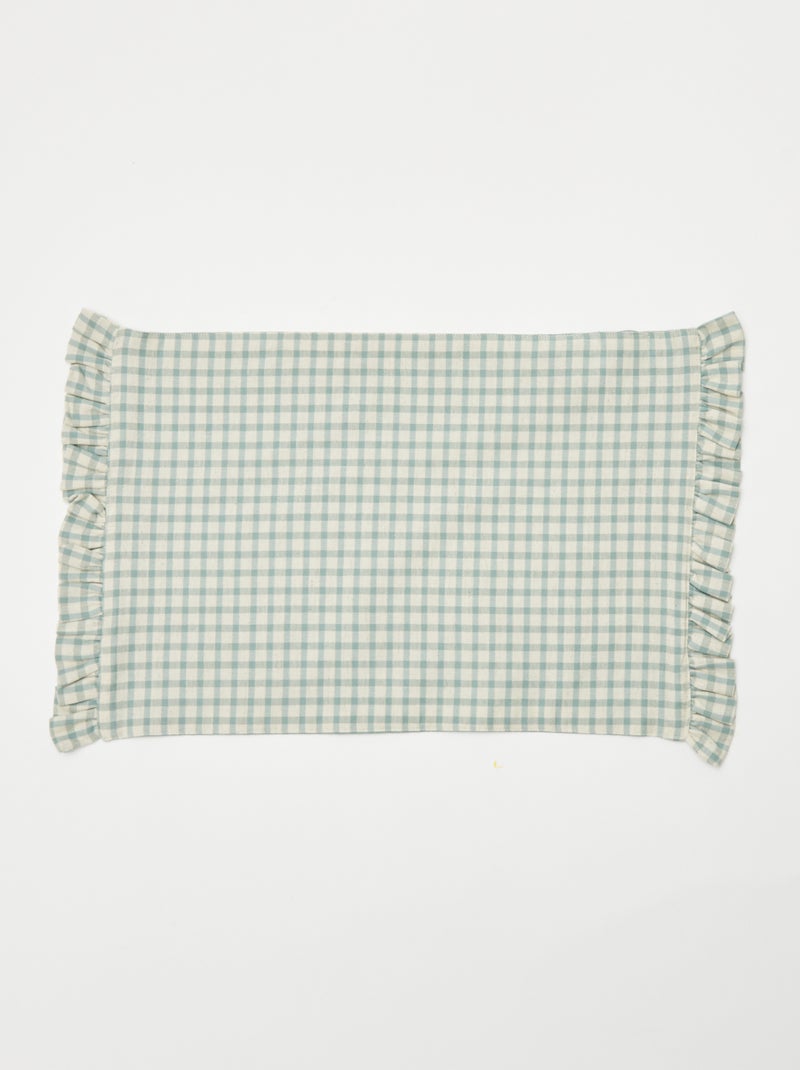 Pack de 2 manteles individuales (32x45 cm) con volantes AZUL - Kiabi