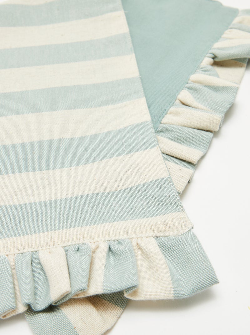 Pack de 2 manteles individuales (32x45 cm) con volantes AZUL - Kiabi