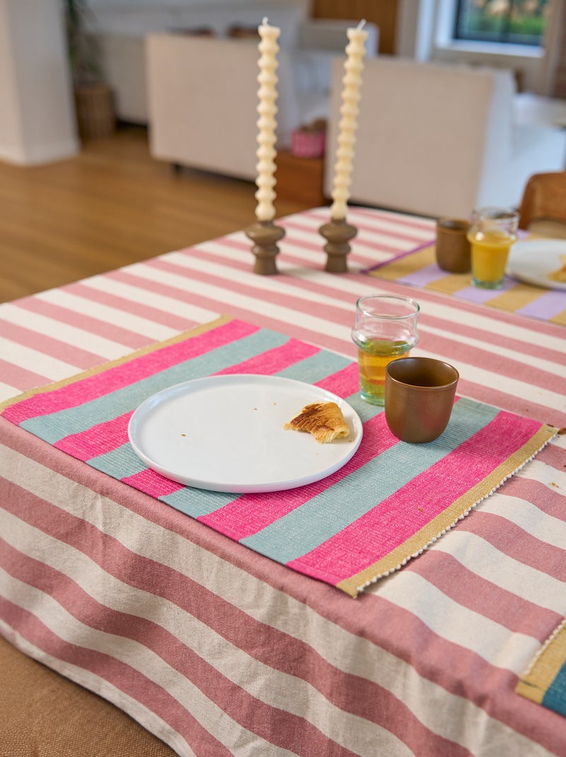Pack de 2 manteles individuales con diseños 32 x 45 cm - Kiabi Home ROSA - Kiabi